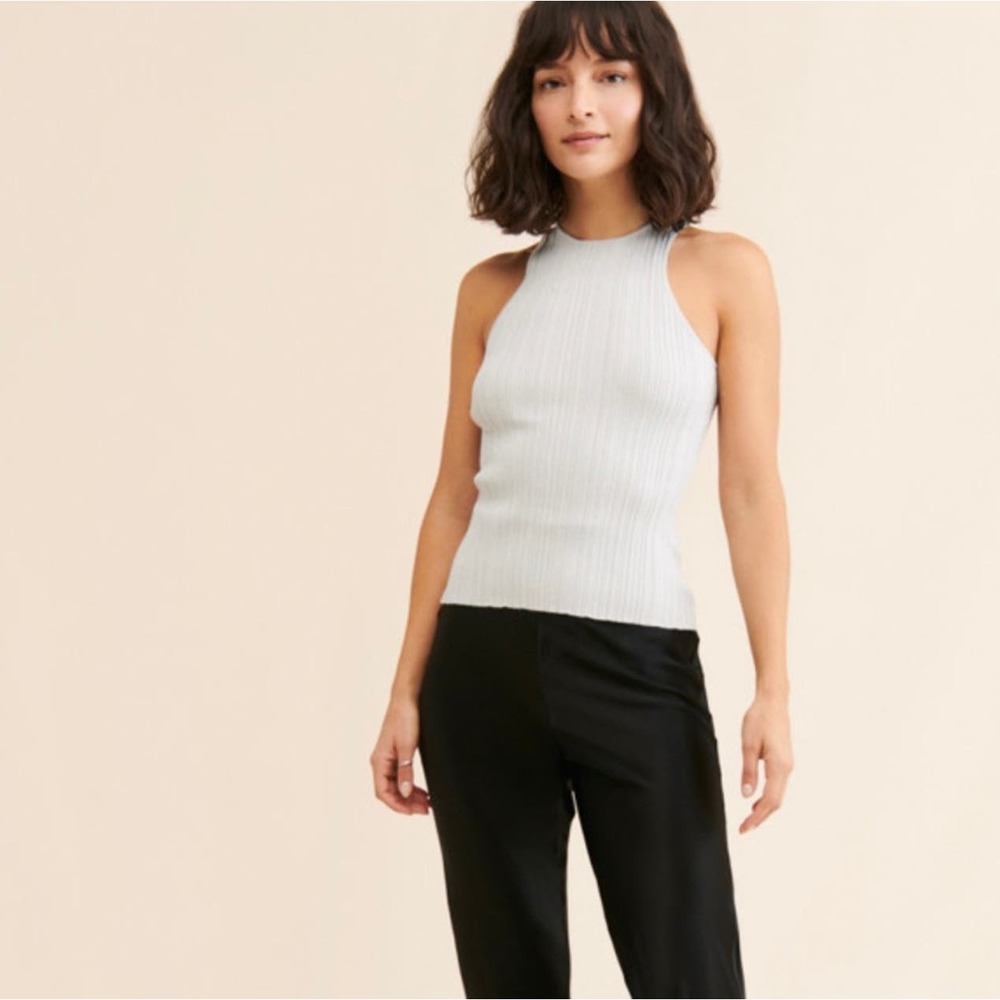 NEW MADEWELL Snowy Phoebe Cutaway Ribbed Summer Casual Tank Top